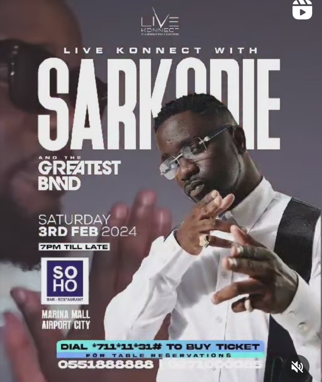 LIVE KONECT WITH SARKODIE - Event Image