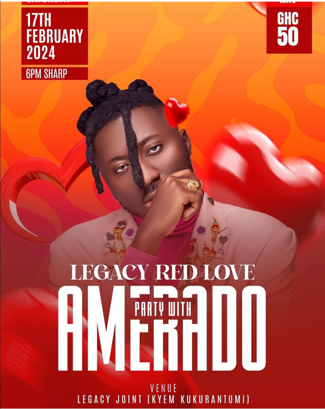 LEGACY RED LOVE PARTY WITH AMERADO - Event Image